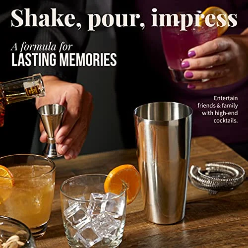 Mixology & Craft Bartender Kit - 13 Piece Set Including Stainless Steel Cocktail Making with Bar Stand & Boston Shaker, Perfect for Drink Mixing at Home, Plus Exclusive Recipe Cards — 4