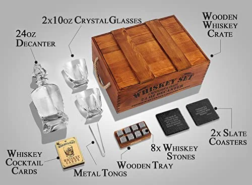 Mixology & Craft Whiskey Decanter & Glasses Set, 17PC - Ideal Gift for Men — 2