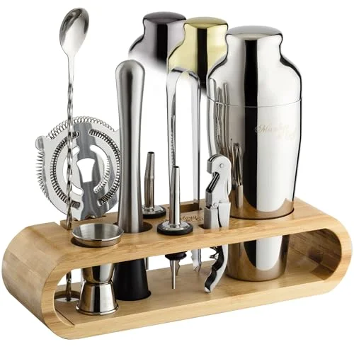 Bartender Kit with Stand — Silver
